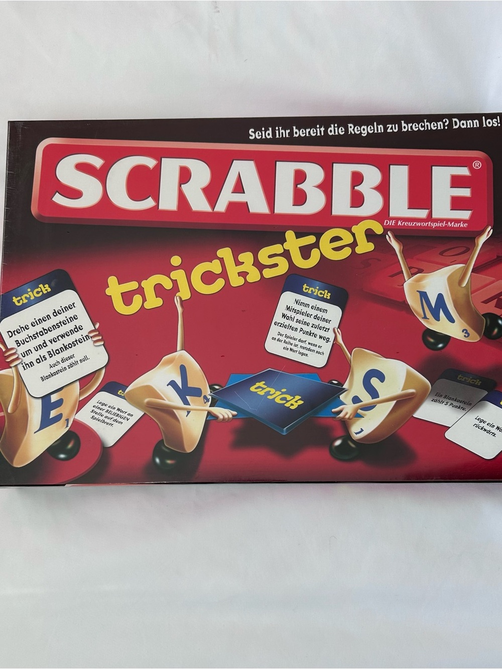 German Mattel Scrabble Trickster Party Game - Red and Yellow